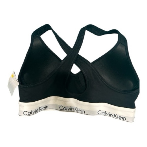 Calvin Klein Black and White Cross-Back Bralette - Picture 2 of 6
